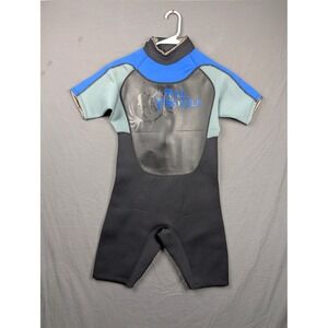 Full Throttle Mens Shorty Wetsuit Adult Small Black Blue Neoprene Spring Suit